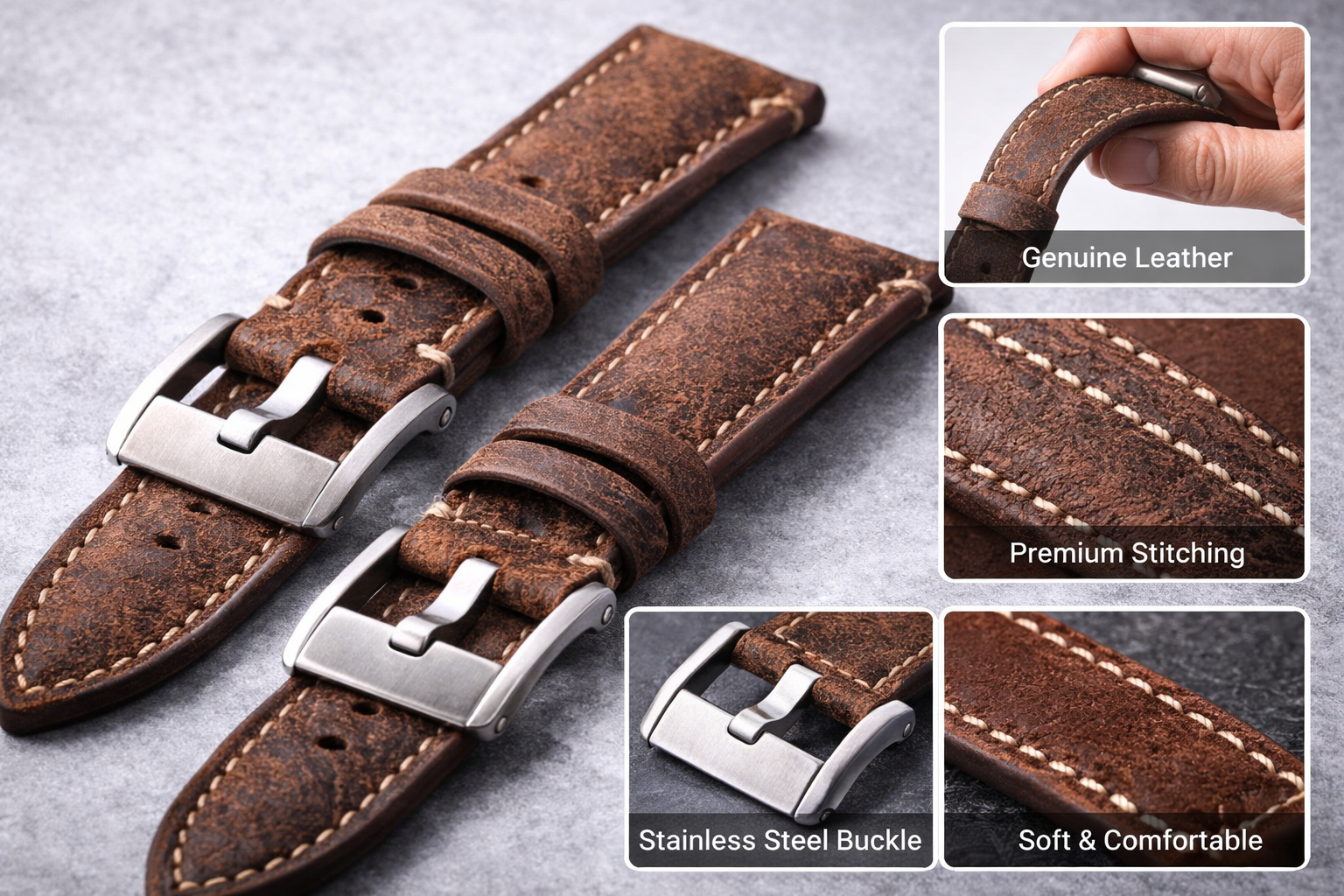 Leather strap detail