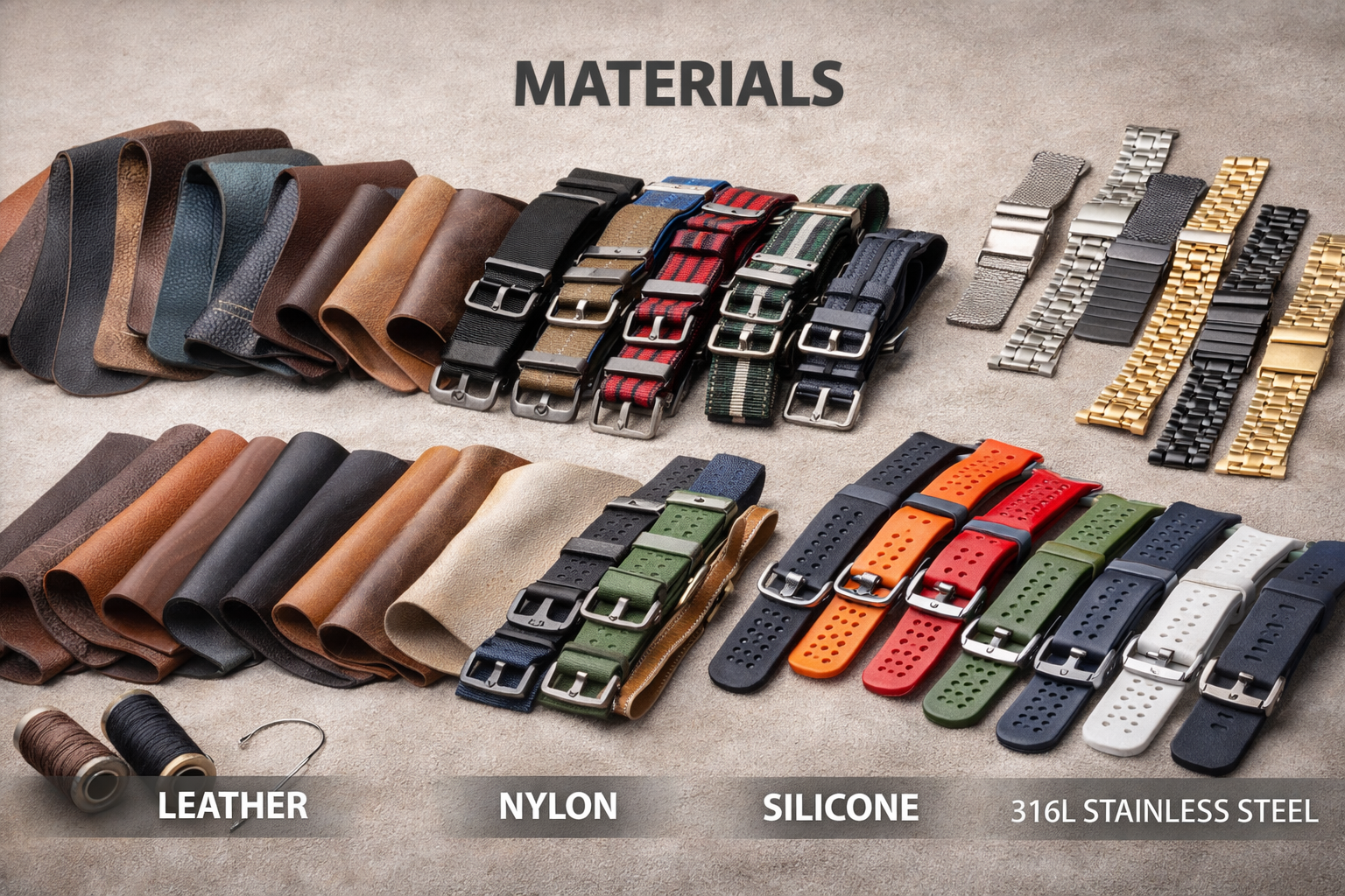 Watch strap material overview